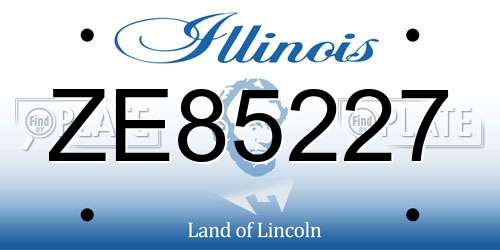 ZE85227 Illinois License Plate