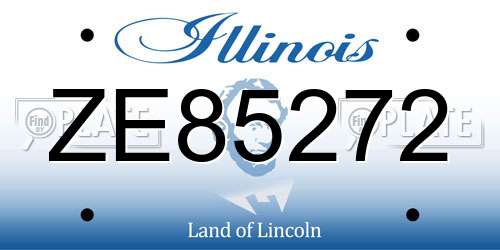 ZE85272 Illinois License Plate