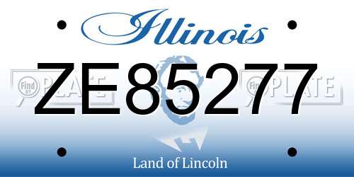 ZE85277 Illinois License Plate