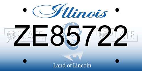 ZE85722 Illinois License Plate