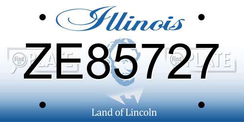 ZE85727 Illinois License Plate