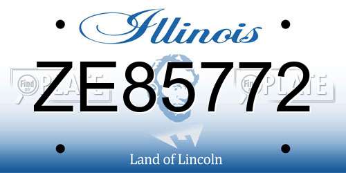 ZE85772 Illinois License Plate