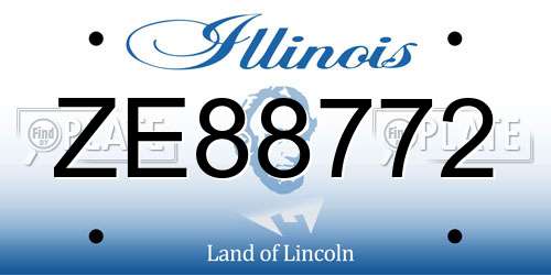 ZE88772 Illinois License Plate