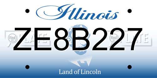 ZE8B227 Illinois License Plate