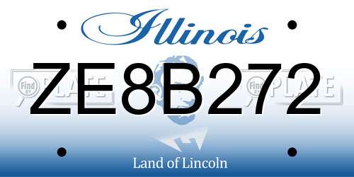 ZE8B272 Illinois License Plate