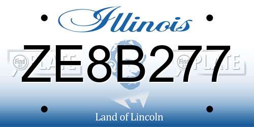 ZE8B277 Illinois License Plate