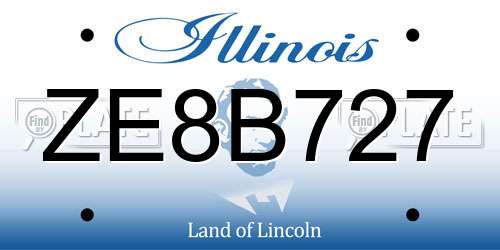 ZE8B727 Illinois License Plate