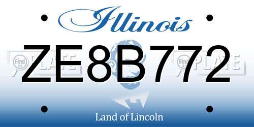 ZE8B772 Illinois License Plate