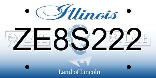 ZE8S222 Illinois License Plate