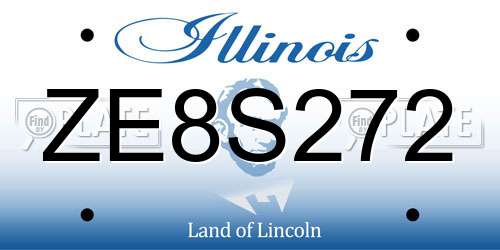 ZE8S272 Illinois License Plate