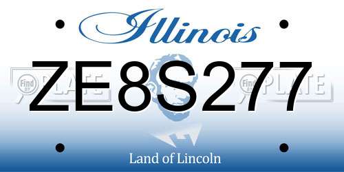 ZE8S277 Illinois License Plate