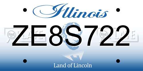 ZE8S722 Illinois License Plate