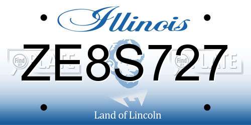 ZE8S727 Illinois License Plate