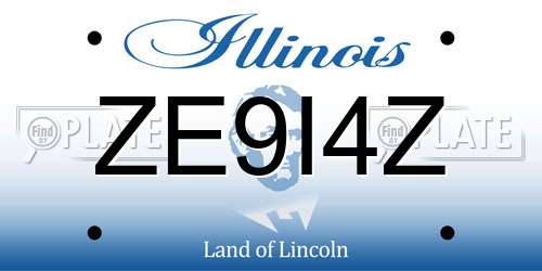 ZE9I4Z Illinois License Plate