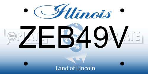 ZEB49V Illinois License Plate