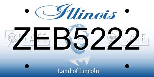 ZEB5222 Illinois License Plate