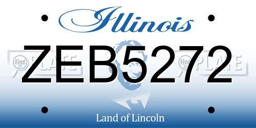 ZEB5272 Illinois License Plate