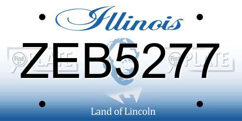 ZEB5277 Illinois License Plate