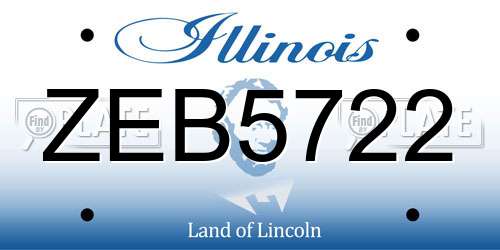 ZEB5722 Illinois License Plate