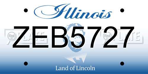 ZEB5727 Illinois License Plate