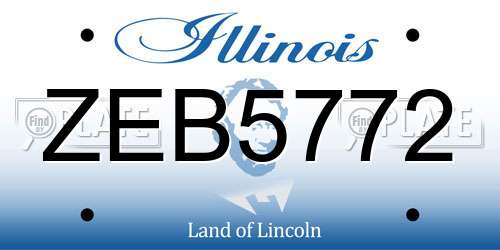 ZEB5772 Illinois License Plate