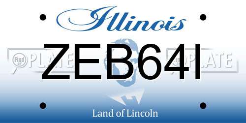 ZEB64I Illinois License Plate
