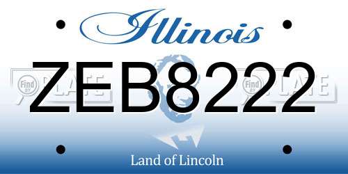 ZEB8222 Illinois License Plate
