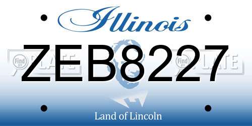 ZEB8227 Illinois License Plate