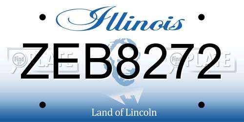 ZEB8272 Illinois License Plate
