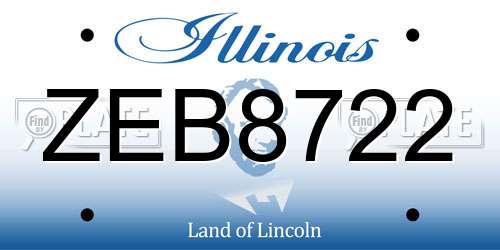 ZEB8722 Illinois License Plate