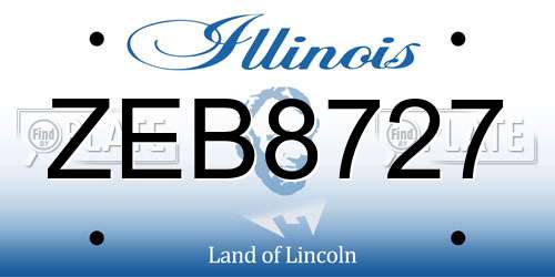ZEB8727 Illinois License Plate