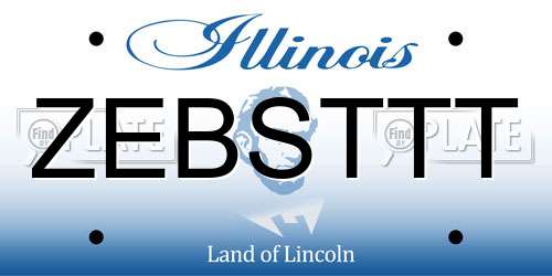 ZEBSTTT Illinois License Plate