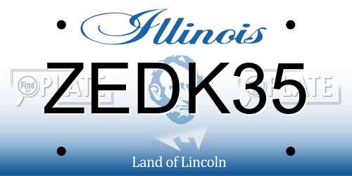 ZEDK35 Illinois License Plate