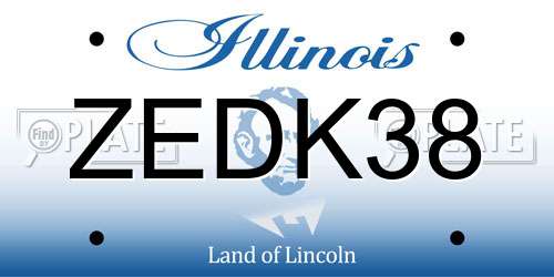 ZEDK38 Illinois License Plate