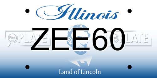 ZEE60 Illinois License Plate