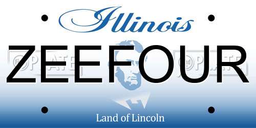 ZEEFOUR Illinois License Plate