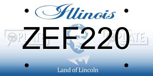 ZEF220 Illinois License Plate