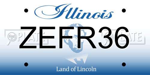 ZEFR36 Illinois License Plate