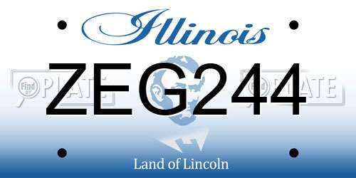 ZEG244 Illinois License Plate