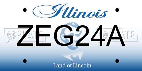 ZEG24A Illinois License Plate