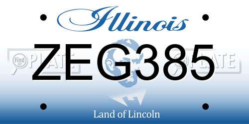 ZEG385 Illinois License Plate