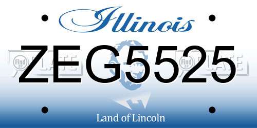 ZEG5525 Illinois License Plate