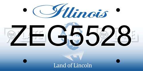 ZEG5528 Illinois License Plate