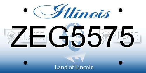 ZEG5575 Illinois License Plate