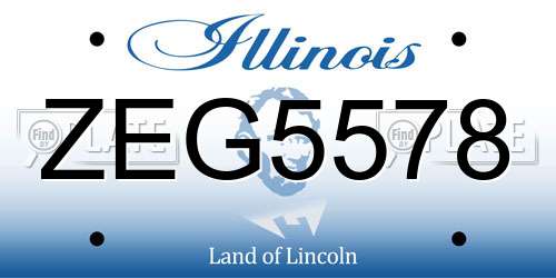 ZEG5578 Illinois License Plate