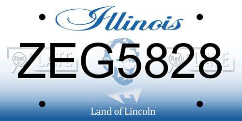 ZEG5828 Illinois License Plate