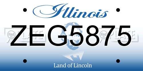 ZEG5875 Illinois License Plate