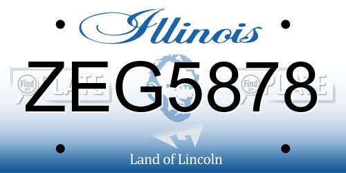 ZEG5878 Illinois License Plate
