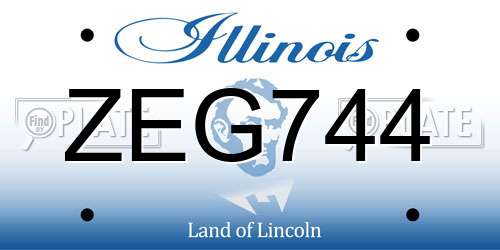 ZEG744 Illinois License Plate