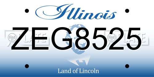ZEG8525 Illinois License Plate